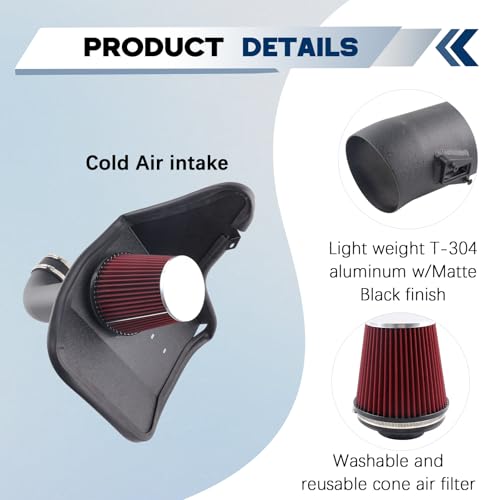 Cold Air Intake Kit Compatible With 2010-2015 Chevrolet Camaro 6.2L - size: Chevy Camaro Cold Air Intake 6.2L