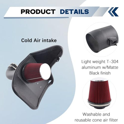 Cold Air Intake Kit Compatible With 2010-2015 Chevrolet Camaro 6.2L - size: Chevy Camaro Cold Air Intake 6.2L