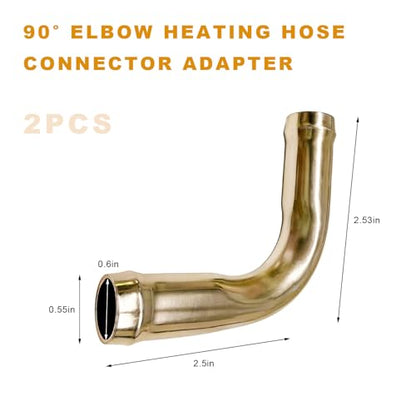 Sun Walker 2 PCS 90° Elbow Heater Hose Connector, 5/8" 16mm Automotive Heater Pipe Adapter Elbow Coolant Fitting, 90 Degree Bend Hose Connectors Replacement, Car Accessories - color: 16mm