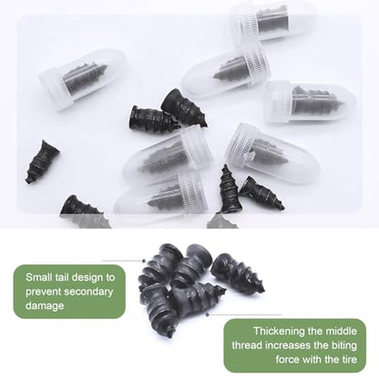 Screw in Tire Plugs - 80Pcs Tire Repair Kit for Tubeless Tires, Self-Tapping Rubber Screw Plug for Car Motorcycle Truck ATV, Heavy Duty Tire Puncture Repair Tool with Screwdriver