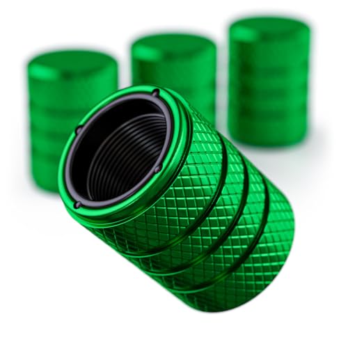 Aluminum Tire Valve Stem Caps – Anti-Rust, Premium Anodized Aluminum, Corrosion-Resistant, Easy Install, Universal Fit for Car, Truck, Bike, SUV – 1 Pack/Set of 4 (Lime Green) - color: LIME GREEN