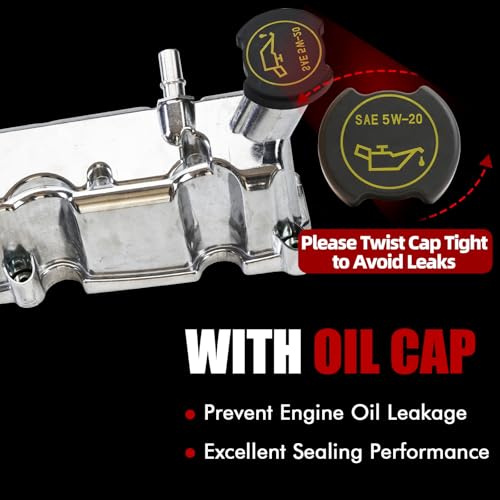 MITZONE Aluminum Valve Cover Set Compatible with Ford Explorer Ranger 2004-2005 Mercury Mountaineer 2004-2005 4.0L V6 4L5Z6582JA 4L5Z6582AA 264-988 - size: 2004-2005 Ford (Pair)
