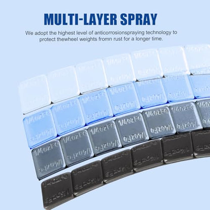JiiinMiiin 1/4oz, 0.25oz, 48PCS Black Steel Adhesive Stick on Wheel Weights - color: Black, size: 0.25oz - 48PCS