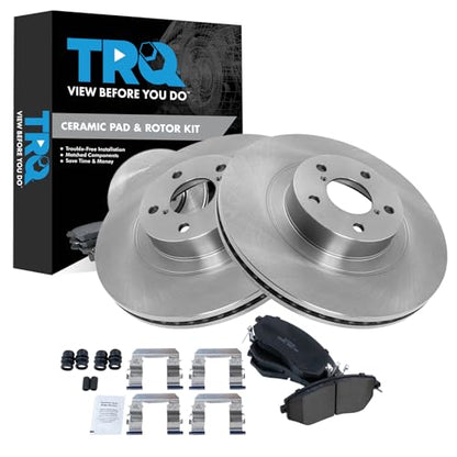 TRQ Front Ceramic Brake Pad & Rotor Kit - style: BKA11980