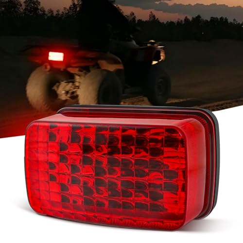 DREAMIZER LED Tail Light ATV OEM Taillight w/Running Brake Light Compatible with Yamaha Big Bear Bruin Rhino Kodiak Grizzly Wolverine Viking - color: Red lens