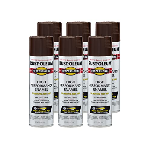 Rust-Oleum Professional High Performance Gloss Dark Brown Spray Paint - color: Gloss Dark Brown, size: 15 Ounce (Pack of 6)