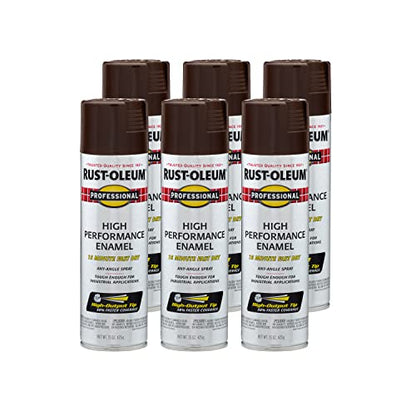 Rust-Oleum Professional High Performance Gloss Dark Brown Spray Paint - color: Gloss Dark Brown, size: 15 Ounce (Pack of 6)