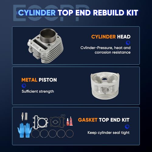 ECCPP 229cc Cylinder Gasket Top End Rebuild Kit for Yamaha XT225 1992-2007 - size: MD-1037YM15301-3