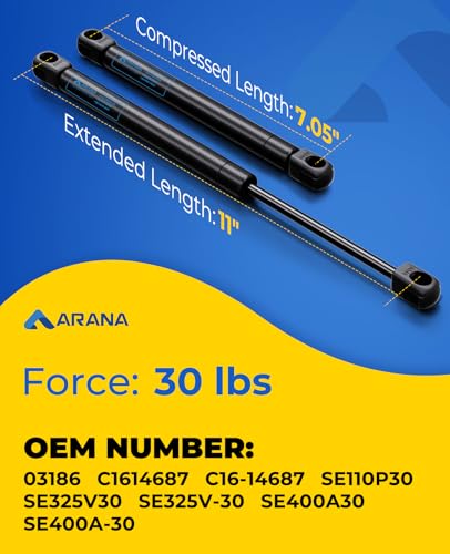 ARANA C16-14687 11 inch 30lb Gas Struts for Yakima Rocket Box, 2Pcs - size: 11IN 30LB