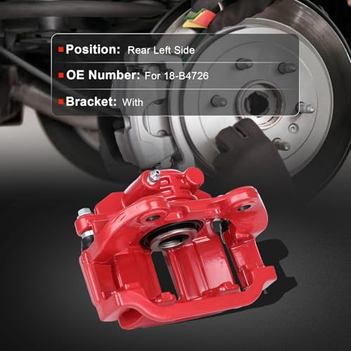 cciyu Rear Left Disc Brake Caliper Assembly With Bracket 18-B4726 - size: Rear Left[18-B4726]