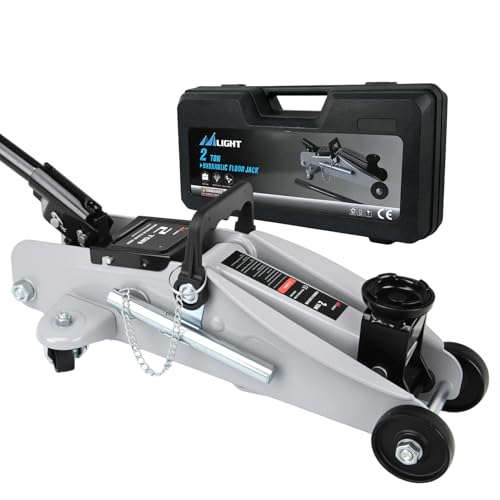 Nilight 2 Ton Floor Jack, 4,000 lbs Hydraulic Trolley Car Jack with Safety Locking Pin, Portable Steel Service Jack with Storage Case, 5.1"-13" Lifting Range - color: Single Pump, size: 2T-B