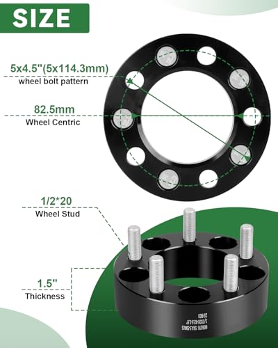 1.5" 5x4.5 Wheel Spacers 4PCS for Ford Jeep - size: 1.5inch 5x4.5-82.5mm(1/2-20)