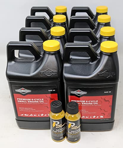 Briggs & Stratton (Case of 8) 30W Engine Oil - 48 Oz. 100028 and Fuel Treatment
