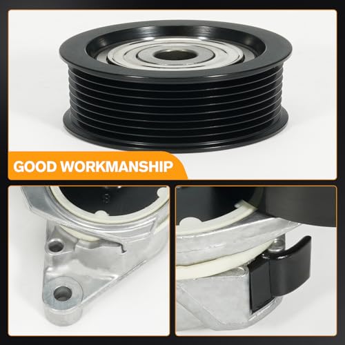 Serpentine Belt Tensioner Idler Pulley Drive Kit 4.6/5.7L V8 Fit for Toyota Sequoia/Tundra/Land Cruiser, for Lexus GX460/LX570, 2007-2018 - Replace ‎90K-39185 (39185+36370+8PK2415)