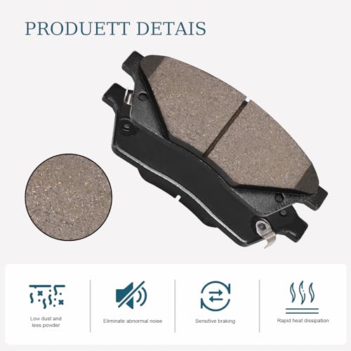 D1422 Front Ceramic Brake Pads Kit Fit For Cadillac SRX 2010-2016, For Saab 9-4X 2011 - style: HZ1422