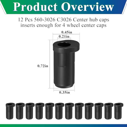Wheel/Center Caps Insert fits 1980-1996 Ford F-150 & Bronco, 1992-1996 Van - style: 12 Pcs Inserts