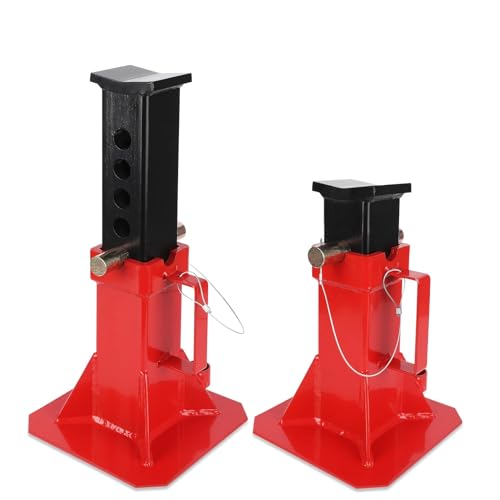 Car Jack Stands 12 Ton (24,000 lb) Capacity for Vehicle Lifting, Self-Locking Ratchet Heavy Duty Steel, Adjustable Height Lift 11–18 in, Large Saddle for Truck, SUV and Garage Use, 1 Pair