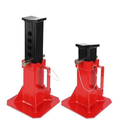 Car Jack Stands 12 Ton (24,000 lb) Capacity for Vehicle Lifting, Self-Locking Ratchet Heavy Duty Steel, Adjustable Height Lift 11–18 in, Large Saddle for Truck, SUV and Garage Use, 1 Pair