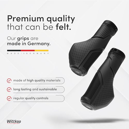 Wittkop Bike Grips With Innovative 3-Zone Design Made in Germany - Ergonomic Non-Slip Comfort and EFC Zones for Optimized Grip & Comfort - Handlebar - style: Comfort