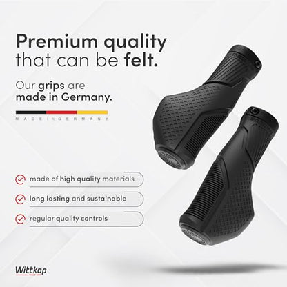 Wittkop Bike Grips With Innovative 3-Zone Design Made in Germany - Ergonomic Non-Slip Comfort and EFC Zones for Optimized Grip & Comfort - Handlebar - style: Comfort