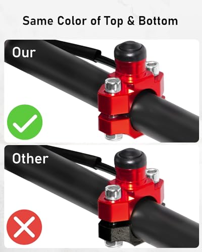 Belinous Motorcycle Engine Kill Switch, Universal Stop Start Switch, Red - color: Red