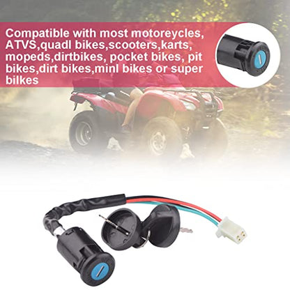 4 Pack Ignition Key Switch with Cap for 50cc 70cc 90cc 110cc 125cc 150cc 200cc 250cc TaoTao SUNL ATV Dirt Bike Electric Scooter 4 Wheeler Chinese Quad