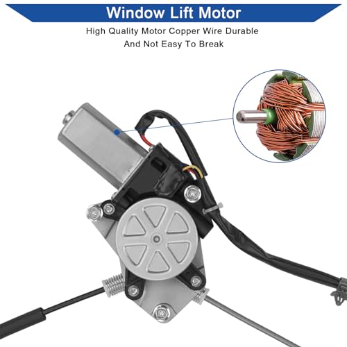 Obaee Window Regulator with Motor Front Left Driver Side, Replace 741-766 - size: Front Left Driver Side