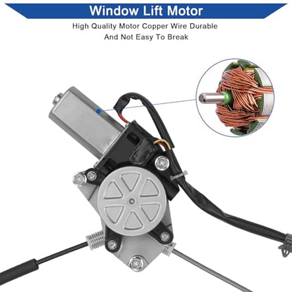Obaee Window Regulator with Motor Front Left Driver Side, Replace 741-766 - size: Front Left Driver Side