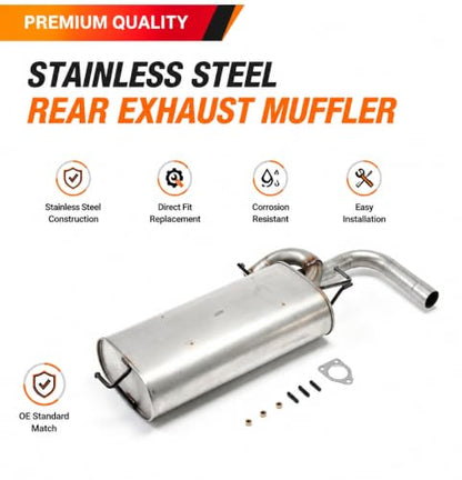 E36H Rear Exhaust Muffler for 11-19 Mitsubishi Outlander Sport 2.0L/2.4L - size: Mitsubishi Outlander 2011-2019