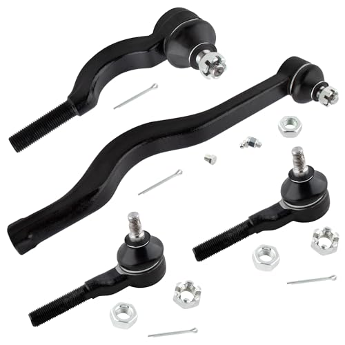 BOXI 4pc Front Inner & Outer Tie Rod End Links Fit for Dodge D50 1979-1981/D50 1982/Ram 50 1983-1989 / for Mitsubishi Mighty Max 1983-1989 / for Plymouth Arrow Pickup 1979-1982 / ES2197 ES2199 ES2194