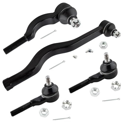 BOXI 4pc Front Inner & Outer Tie Rod End Links Fit for Dodge D50 1979-1981/D50 1982/Ram 50 1983-1989 / for Mitsubishi Mighty Max 1983-1989 / for Plymouth Arrow Pickup 1979-1982 / ES2197 ES2199 ES2194