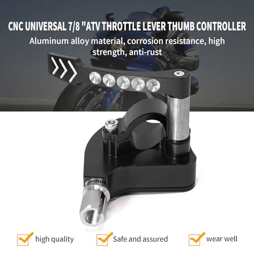 EATAKWARD 7/8" 22mm Universal Billet Throttle Thumb Assembly, ATV Throttle Lever Thumb Controller, Replacement for Yamaha Suzuki Polaris Can-Am Kawasaki Honda Arctic Cat KYMCO Dirt Bike ATV, Black - color: Black