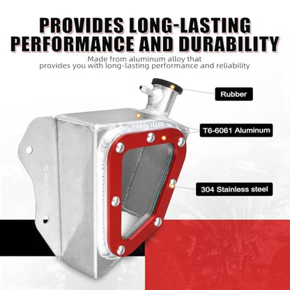 NICECNC Aluminum Radiator Tank, Reservoir Expansion Tank, Red - color: red