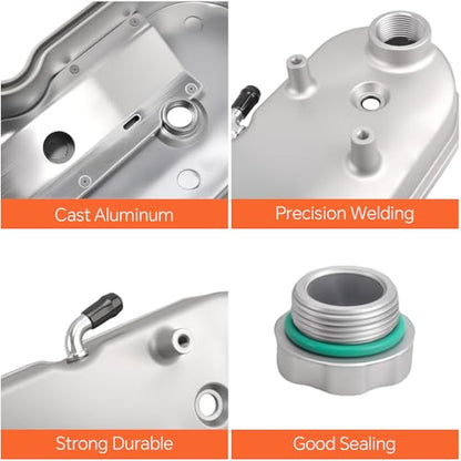 Cast Aluminum Valve Covers with Coil Mounts - color: Sliver, size: GM LS1-LS6