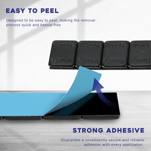 1/4oz Adhesive Stick on Wheel Weights 960 pcs 240oz. Black - color: Black
