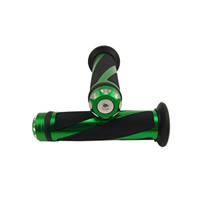 Universal Motorcycle Rubber Gel Handlebar Hand Grips for 7/8" Bar End Handle Bars Sports Bikes - color: Green
