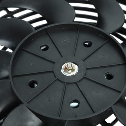 BLACKHORSE-RACING 12" Universal Electric Radiator Cooling Fans + Thermostat Relay & Mount Kit - size: 12 Inch