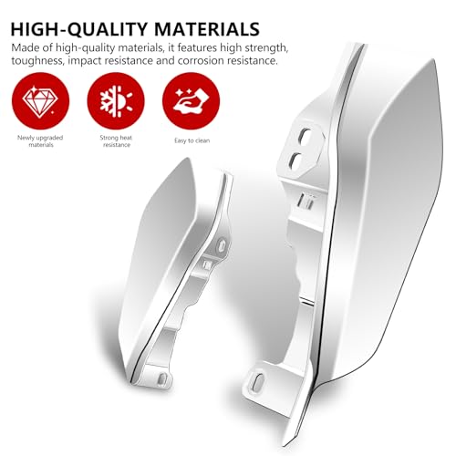 Motorcycle Mid Frame Air Deflectors Heat Shields Kits Fit for Harley Touring Street Glide Road Glide Electra Glide Road King Ultra Limited Tri Glide CVO 2009-2024 Chrome - color: Chrome