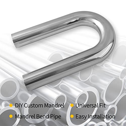2 Inch 180 Degree DIY Custom Mandrel Exhaust Pipe Tube Pipe, T304 Stainless Steel, Universal Fit, 22.82 Inch End to End Length, 2'' OD Mandrel Bend Pipe - size: 2''OD-180 Degree-1PC