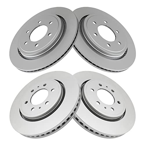 TRQ Front and Rear Brake Rotors Set Premium G-Coated - style: BRA15443
