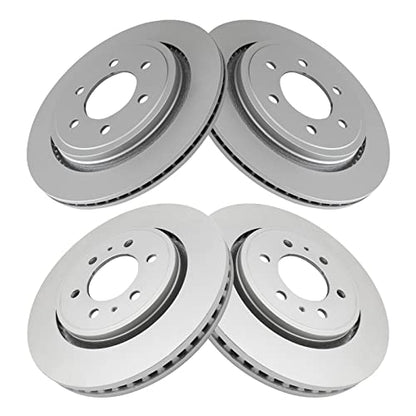 TRQ Front and Rear Brake Rotors Set Premium G-Coated - style: BRA15443