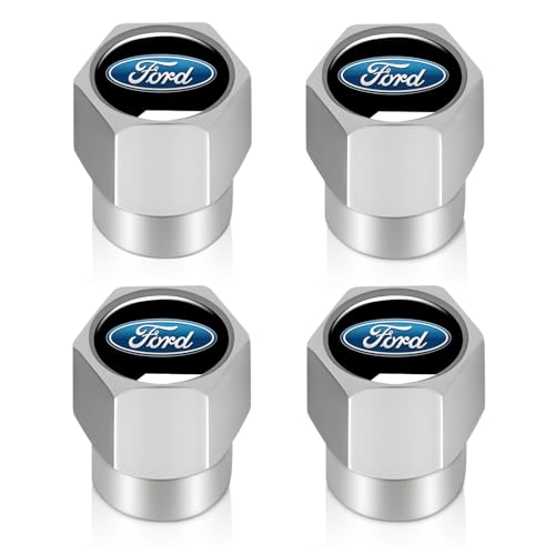 Tire Valve Stem Caps Cover for Ford Accessories 4-Pack Silver - color: Silver-02