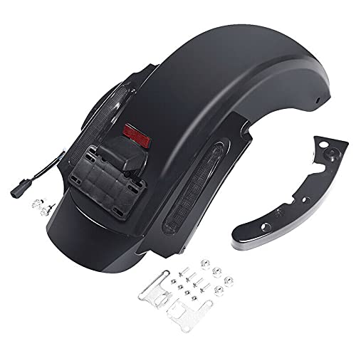 TCMT 5" Stretched Extended Saddlebags 6X9" Speaker Lids lED Rear Fender Fit For Harley Touring Road King Electra Street Road Glide 2009-2013 - color: Rear Fender Smoke Lens, size: 5" Stretched Saddlebags 6x9" Lids(Black Latches)