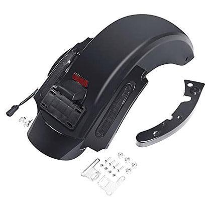 TCMT 5" Stretched Extended Saddlebags 6X9" Speaker Lids lED Rear Fender Fit For Harley Touring Road King Electra Street Road Glide 2009-2013 - color: Rear Fender Smoke Lens, size: 5" Stretched Saddlebags 6x9" Lids(Black Latches)