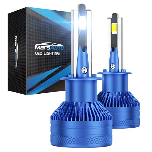 Marsauto - H1 High Performance Halogen Headlight Bulb, 60000 LM 1200% Brighter 6500K White, High Beam, Low Beam and Fog Replacement Bulb, Brighter Downroad with Whiter Light (Contains 2 Bulbs) - color: SUPER 6000K WHITE, size: H1 clearance sale