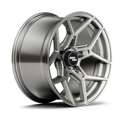 RockTrix RT105 18 inch Wheel, 18x9, 5x150, 12mm Offset, Machined Silver - color: Machined Silver, size: 18x9 -12mm offset