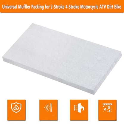 Muffler Packing Exhaust Muffler Packing Kit Universal Muffler Repacking Mat for 2-Stroke 4-Stroke Motorcycle ATV Dirtbike Exhaust Spark Arrestor,Thick 1in - style: SIZE 1 x 12 x 24 in