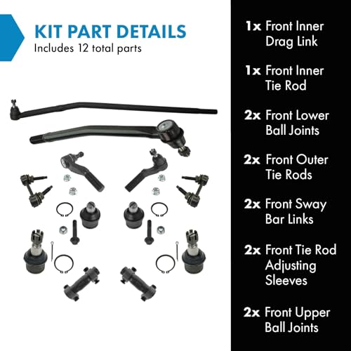 TRQ Front Steering & Suspension Kit 12 Piece - style: PSA30314