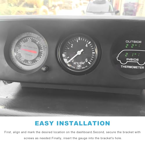 Single Gauge Mounting Panel, 2.1 Inch Single Hole Automotive Meter Gauge Pillar Mount Pod Holder, Metal Dashboard Gauges Mounting Panel Bracket for Cars Trucks Boats - color: 1 PCS