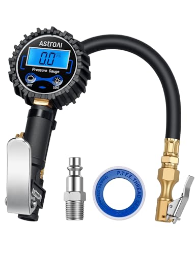 AstroAI Digital Tire Pressure Gauge with Inflator, 3-250 PSI ±1% Precision - color: Blue